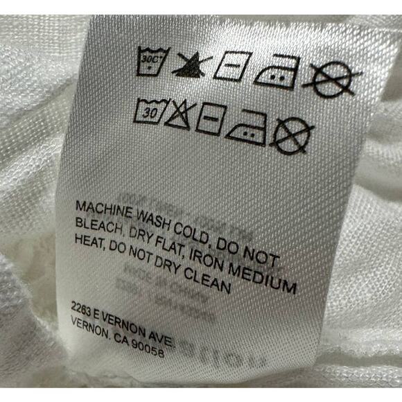 White Reformation Linen Long-Sleeve Off-the-Shoulder Ruched Top Blouse M NWOT - Picture 4 of 4